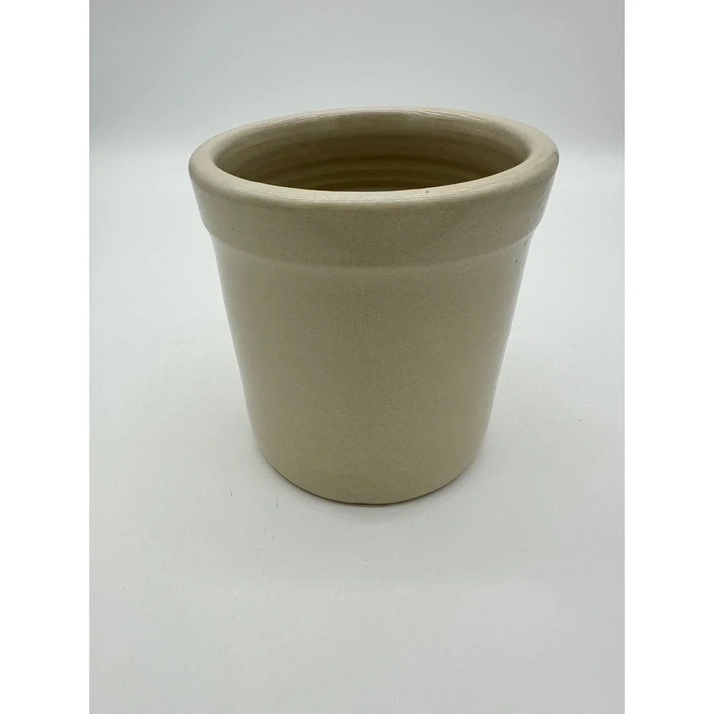 Marshall Pottery Crock Shaker & Thangs Stoneware Kitchen‎ Decor Beige 6.5 in